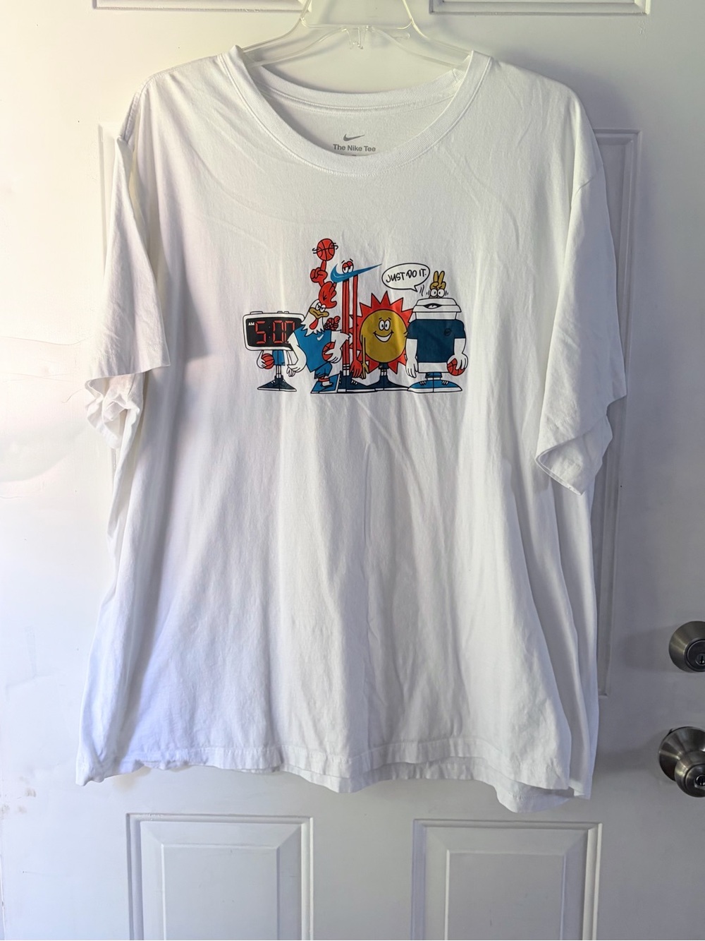 RARE MEN'S 4XL - Nike 5AM Art Basketball Graphic T-Shirt White Big & Tall